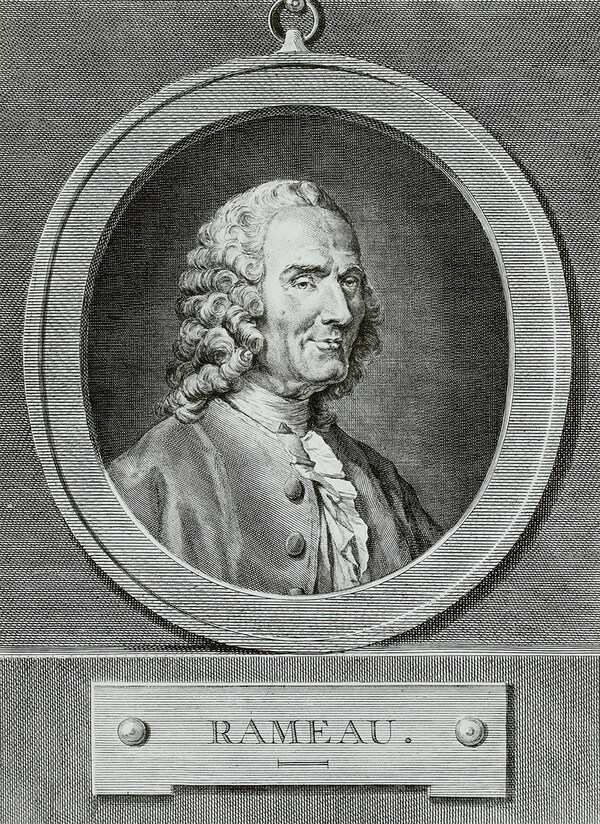 Schwarz-weiß-Porträt von Jean-Philippe Rameau