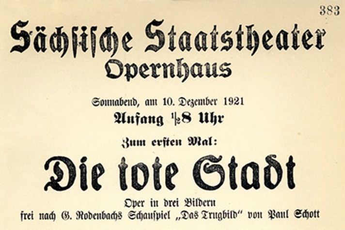 Theaterzettel der Erstaufführung vom 10. Dezember 1921