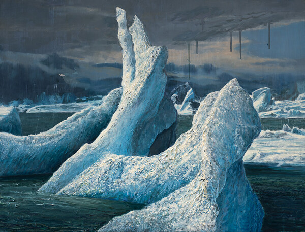 Clemens Tremmel: (Bildausschnitt) Isjaki (3), 2024, Ölfarbe auf Aluminium Clemens Tremmel: (Bildausschnitt) Isjaki (3), 2024, Ölfarbe auf Aluminium